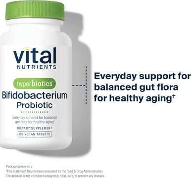 Hyperbiotics Bifidobacterium Probiotic | 7 Targeted Strains | Supports Immune and Digestive Health for Older Adults | Shelf-Stable | Vegan | 60 Pearl Tablets