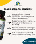 Amazing Herbs Premium Black Seed Oil Capsules - Cold Pressed Nigella Sativa Aids In Digestive Health, Immune Support, Brain Function, Gluten Free, Non Gmo - 90 Count, 500Mg