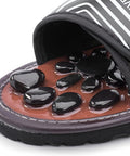 Acupressure Foot Mat Pebble Massager Relaxer Pain Relief Health Sandals Slippers Relaxation Gifts For Men Women (Black25)