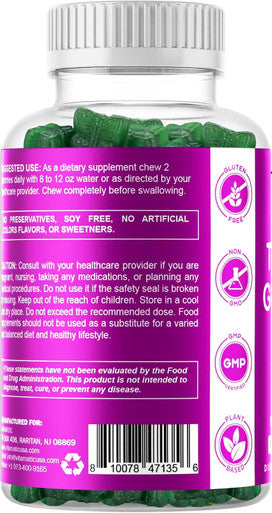 Vitamatic Vegan Thyroid Support Gummies With Iodine & Kelp - 60 Count - Improve Your Energy & Increase Metabolism - Plant Based