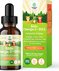 Natures Craft Liquid Omega 3 EPA DHA for Kids - Organic Vegan Omega 3 for Kids Brain Eye and Full Body Development with Vegan DHA EPA & ALA - Kids Omega 3 Liquid Supplement with Algae & Flaxseed Oil Liquid 2 Fl Oz