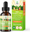Natures Craft Liquid Omega 3 EPA DHA for Kids - Organic Vegan Omega 3 for Kids Brain Eye and Full Body Development with Vegan DHA EPA & ALA - Kids Omega 3 Liquid Supplement with Algae & Flaxseed Oil Liquid 2 Fl Oz