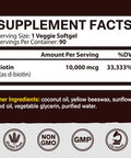 Vitacook Biotin, Hair, Skin & Nails, 10000 Mcg, High Potency, With Coconut Oil, No Gelatin, Vegetarian-Friendly, Once Daily, Non-Gmo, 90 Softgels