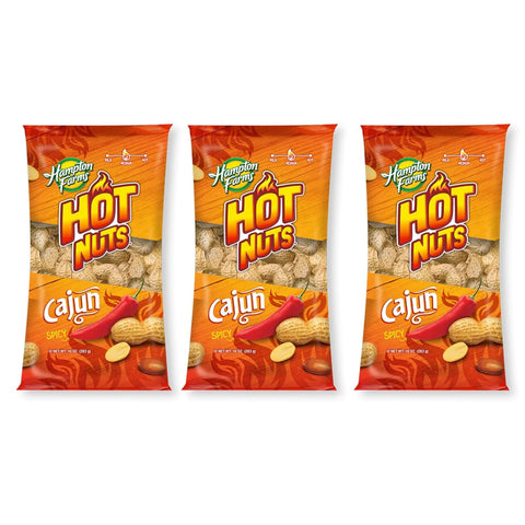Hampton Farms Hot Nuts Cajun Spicy Peanuts, 10 oz.(Pack of 2)