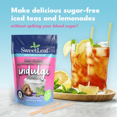 Sweetleaf Indulge Powder Sugar Replacement - All-Purpose Allulose and Monk Fruit Sweetener Blend with Inulin and Stevia Zero-Calorie Sugar Substitute Sugar- Baking Supplies 16 Oz