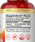 Carlyle Vitamin D3 2000 Iu Softgels | 400 Count | Non-Gmo, Gluten Free Formula | 50 Mcg | Vitamin D Supplement