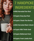 Menopause Supplements 7-In-1 Liquid Drops. 7 Herbal Ingredients For Hot Flashes Menopause Relief. Vegan, Zero Sugar Support