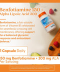 DoctorS Best Benfotiamine + Alpha Lipoic Acid (Ala) Nutritional Supplement Support For Glycemic Balance and Metabolic Response Benfotiamine 150 Mg and AlphaLipoic Acid 300 Mg Capsules 60 Veg Caps