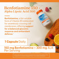 DoctorS Best Benfotiamine + Alpha Lipoic Acid (Ala) Nutritional Supplement Support For Glycemic Balance and Metabolic Response Benfotiamine 150 Mg and AlphaLipoic Acid 300 Mg Capsules 60 Veg Caps