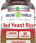 Amazing Nutrition Formulas Red Yeast Rice 1200mg Per Serving 120 Capsules Supplement (Non-GMO Gluten )