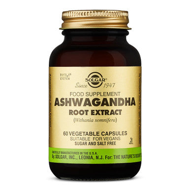 Solgar Ashwagandha Root Extract - 60 Vegetable Capsules - Standardized Full Potency (Sfp) - Non-Gmo Vegan Gluten & Dairy Free Kosher - 60 Servings