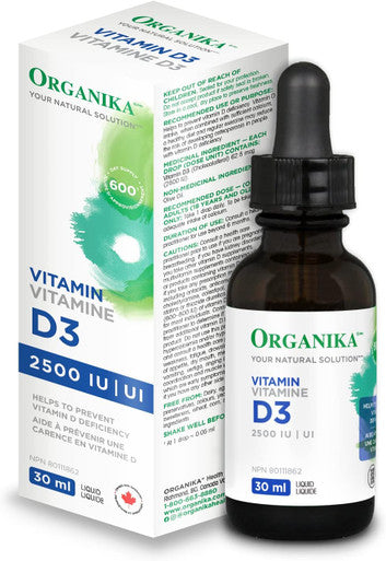 Organika Vitamin D3 Liquid 2500Iu- Olive Oil Base, Immune System Support- 30Ml