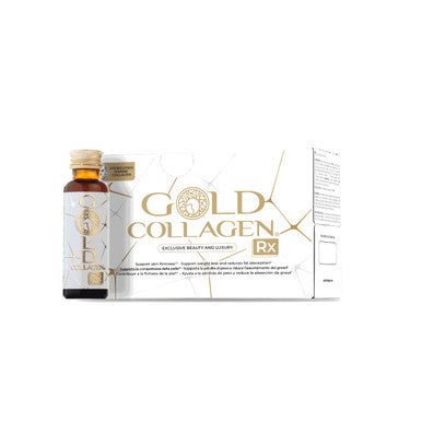 GOLD COLLAGEN RX Collagen Supplements for Women & Men for Hair Skin Firmess Weight Loss with 12500mg Marine Collagen 100mg Hyaluronic Acid Vitamin C E B6 Biotin Iodine & More 1 Pack 10x50ml