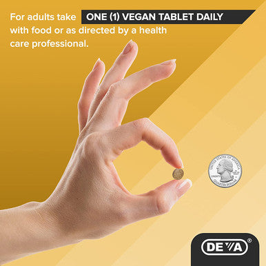 Deva Nutrition Vegan Chelated Iron 29 mg Fortified with B-12 - High Potency, Easy to Swallow, 90 Tablets, 1-Pack
