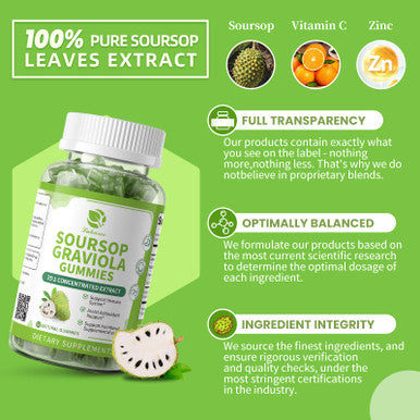 Lukaree (2 Pack) Soursop Graviola Gummies 60 Gummies 2 Pack