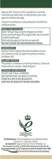 Natures Aid 50ml Vitamin E Oil