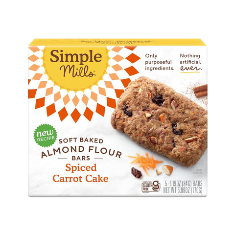 Simple Mills Almond Flour Snack Bars, Dark Chocolate Almond - Gluten Free, Made with Organic Coconut Oil, Breakfast Bars, Healthy Snacks, Paleo Friendly, 6 Ounce (Pack of 6)