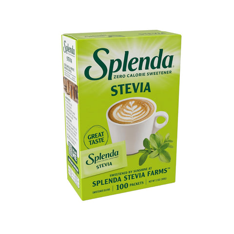 SPLENDA Stevia Zero Calorie Sweetener Sugar Substitute Packets 100 Count (Pack of 1)