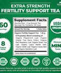Zazzee Usda Organic Fertility Support Tea, 60 Servings, Balanced Blend Of 8 Potent Herbs, Pleasant Mint Taste, 3 Ounces, All-Natu