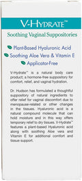 Vitanica V-Hydrate Hyaluronic Acid Vaginal Suppositories for Comfort and Vaginal Hydration with Aloe Vera and Vitamin E Hormone- & Drug- Vegan 2 Month Supply 24 Count