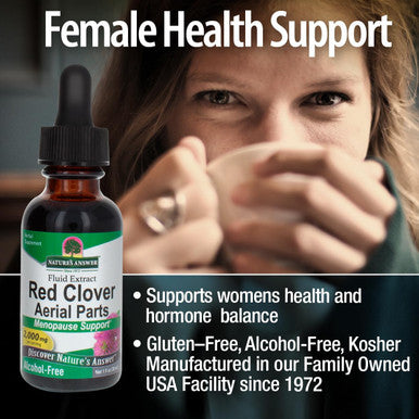 Nature'S Answer Red Clover Extract Supplement Alcohol 1 Oz (Pack of 4) | Natural Mood Support | Hormone Balance for Women | Menopausal Support