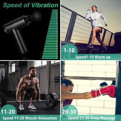 Cholas Massage Gun, Muscle Therapy Gun For Athletes, Deep Tissue Percussion Body Muscle Massager With 30 Adjustable Speeds, 6 Types Of Massage Heads, Handheld Massager For Neck Back Pain Relief