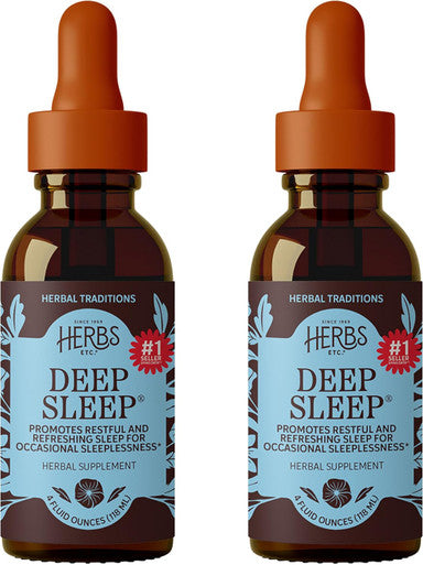 Herbs Etc. Deep Sleep Classic Liquid Extract Holistic Rest Supplement for Restful Sleep Chamomile Lemon Balm