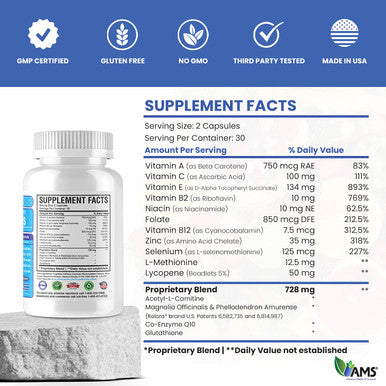 America Medic & Science Mfs Plus 60 Vegetable Capsules