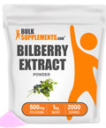 BulkSupplements Bilberry Extract Powder - Eye Supplements - Antioxidants Supplement - Bilberry Extract for Eyes - Antioxidant Powder - Bilberry Supplement (1 Kilogram - 2.2 lbs)