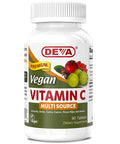 Deva Vegan Vitamins - Vegan Food Based Premium Vitamin C - Multisource - Non-GMO - 90 Tablets