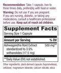 Nature'S Way Ashwagandha Reduces Stress* Adaptogenic* Vegan 60 Capsules