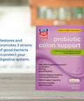 Rite Aid Probiotic Colon Support Capsules - 60 Count | Daily Probiotic Supplement | Restoring Good Bacteria | Colon Health | Colon Health Probiotic | Mens & Womens Probiotic | Probiotic Supplements