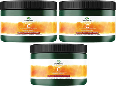 Swanson Buffered Magnesium Ascorbate Vitamin C Powder 4 Ounce (113 g) Pwdr (3 Pack)