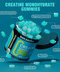 Creatine Monohydrate Gummies 5G For Men & Women - 120 Sugar Gummies With Magnesium Glycinate, L-Threonate, L-Taurine + Vitamin B12 For Muscle Support, Energy Boost, (Blueberry Flavor)