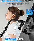 Fvz Massage Gun Deep Tissue - Back Massager For Pain Relief Deep Tissue With Extended Handle 12Mm Percussion Less-Shock Neck/Foot/Leg/Shoulder Massager Infinitely Adjustable Speed & 4 Replaceable Heads