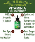 Usda Organic Vitamin A Liquid Drops Supplement. Vegan High Bioavailability For Eye, Skin, And Bone Health. For S, Men, Women