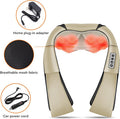 Neck Back Massager, Shiatsu Neck And Shoulder Massager With Heat, 3D Deep Tissue Kneading Massager Electric Massager For Shoulder, Back, Leg Muscle Pain Relief, Home & Office Use (Beige)