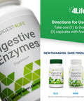 4Life Digestive Enzymes - Dietary Supplement Supports Digestive System and Intestinal Health - Digestive Enzymes Support Food Absorption and Breakdown of Protein Carbohydrates and Fats - 90 Capsules