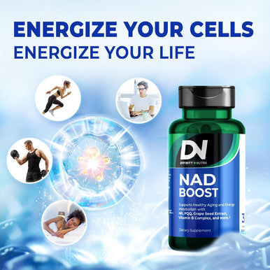 Divinity Nutra Nad+ Supplement, Nad+ Boost - Nicotinamide Riboside (Nr) 300 Mg For Anti Aging And Cell Regeneration Support Cellular Energy Focus Patented Formula Grape Seed Pqq 20Mg Ginkgo 30 Days Supply
