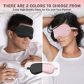 Amrules Sleep Mask Adjustable Silk Eye Mask For Sleeping Soft Sleeping Eye Shade Cover For Women Good For Blocking Light Reducing Puffiness Enhancing Sleep Quality (Blush Pink & Black) Set Of 2