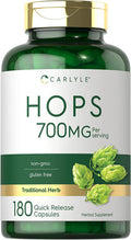 Hops Supplement | 700mg | 180 Capsules | Non-GMO & Gluten Free | Traditional Herb | by Carlyle