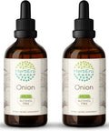 Onion B120 (2pcs) Alcohol-Free Herbal Extract Tincture, Concentrated Liquid Drops Natural Onion (Allium Cepa) Dried Bulb (2x4 fl oz)