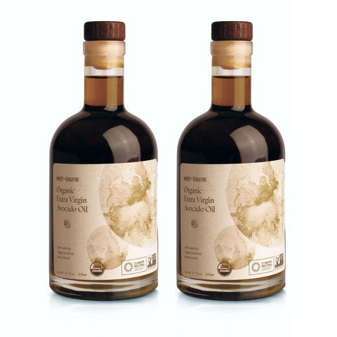 west~bourne Organic Avocado Oil Set (2 x 12.7 Fl oz) Ã¢â‚¬â€œ 100% Pure Oil for High Heat Cooking & Cold Pressed Extra Virgin Finishing Oil in Glass Bottles - Non-GMO, Vegan, Gluten-Free, Paleo Friendly - 375ml Each