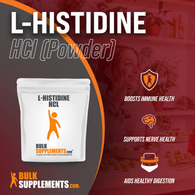 BulkSupplements L-Histidine Powder - Amino s Supplement for Immune Support - Unflavored, Powder - 500mg (100 Grams - 3.5 oz)