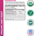 USDA Organic Beet Root Powder 120 Tablets 1350mg Beets Per Serving with Black Pepper for Extra Absorption Nitrate Supplement for Circulation Heart Health Super Athletic Performance No Capsules