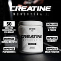 Axe & Sledge Supplements Basics Creatine Enhances Strength Increases Lean Body Mass Boosts Performance Unflavored 50 Servings