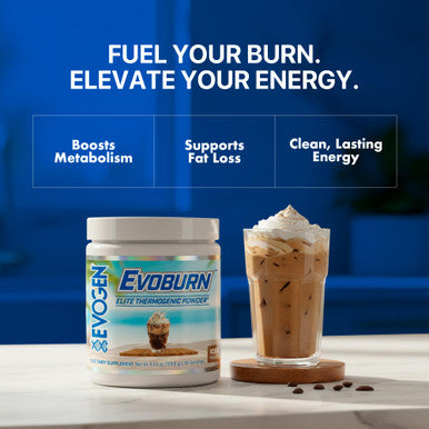 Evogen Evoburn - Thermogenic Fat Burner for Men & Women | Energy Focus & Appetite Control | Advanced Metabolism Booster Fat Burner Formula with MitoBurn & Caffeine | Iced Mocha Coffee | 30 Servings