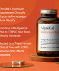 AlgaeCal - Strontium Boost Natural Calcium Supplement for Bone Density Increase Strontium Citrate 680 mg Easy to Swallow for Bone Health & Bone Strength Gluten-Free - 60 Veggie Caps- Made in USA