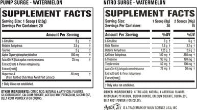 Nitrosurge PreWorkout Pumpsurge CaffeineFree PreWorkout Morning Night Bundle for Increased Focus Stamina Endless Energy Powerful Pumps Watermelon Flavor