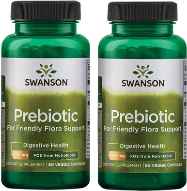 Swanson Nutraflora 375 Milligrams 60 Veg Capsules (2 Pack)